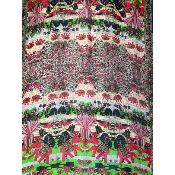 Silk Elephant Scarf Wrap from India - Picture 4 of 4